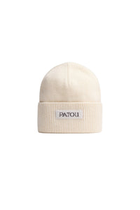 Bonnet logo Patou en laine et cachemire - Blanc