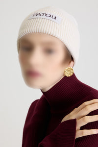 Bonnet logo Patou en laine et cachemire - Blanc