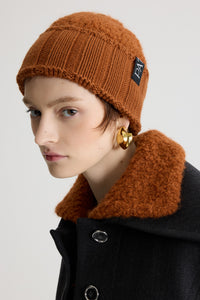 Pumpkin Spice / Bonnet en maille bouclée en mélange de laine et d’alpaga