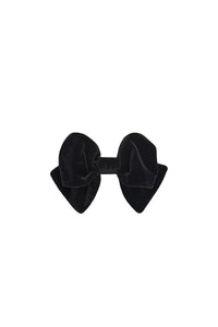Black / Barrette nœud en velours de coton