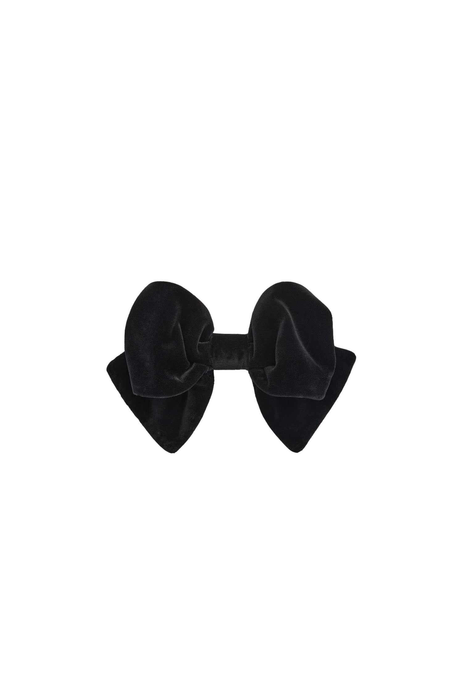 Black / Barrette nœud en velours de coton