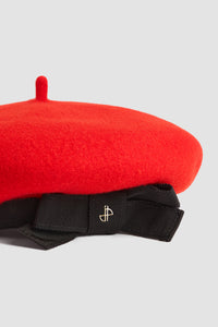 Elixir Red / Béret en feutre de laine avec gros-grain