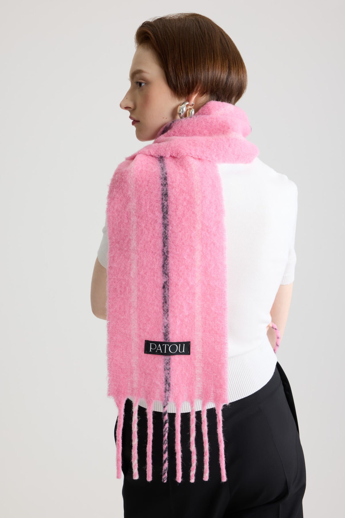 Pink Pearl / Écharpe en laine d’alpaga mélangée