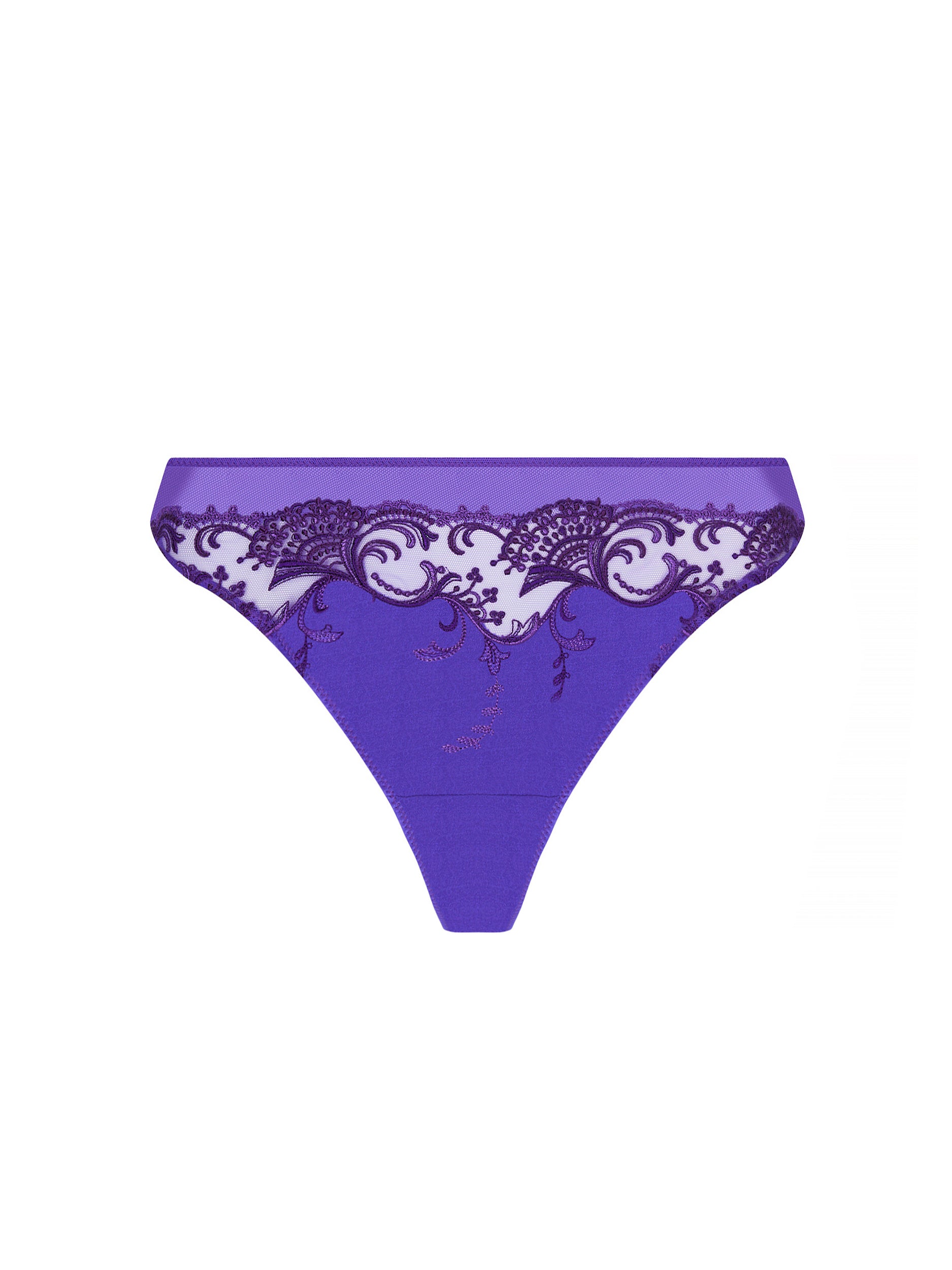 Splendeur thong in mixed silk - Ocean Blue
