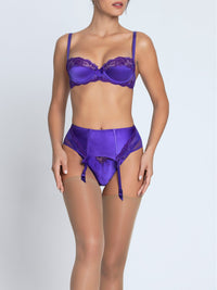 Splendeur corset in mixed silk - Ocean Blue