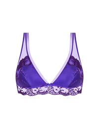 Splendeur silk blend triangle bra - Ocean Blue