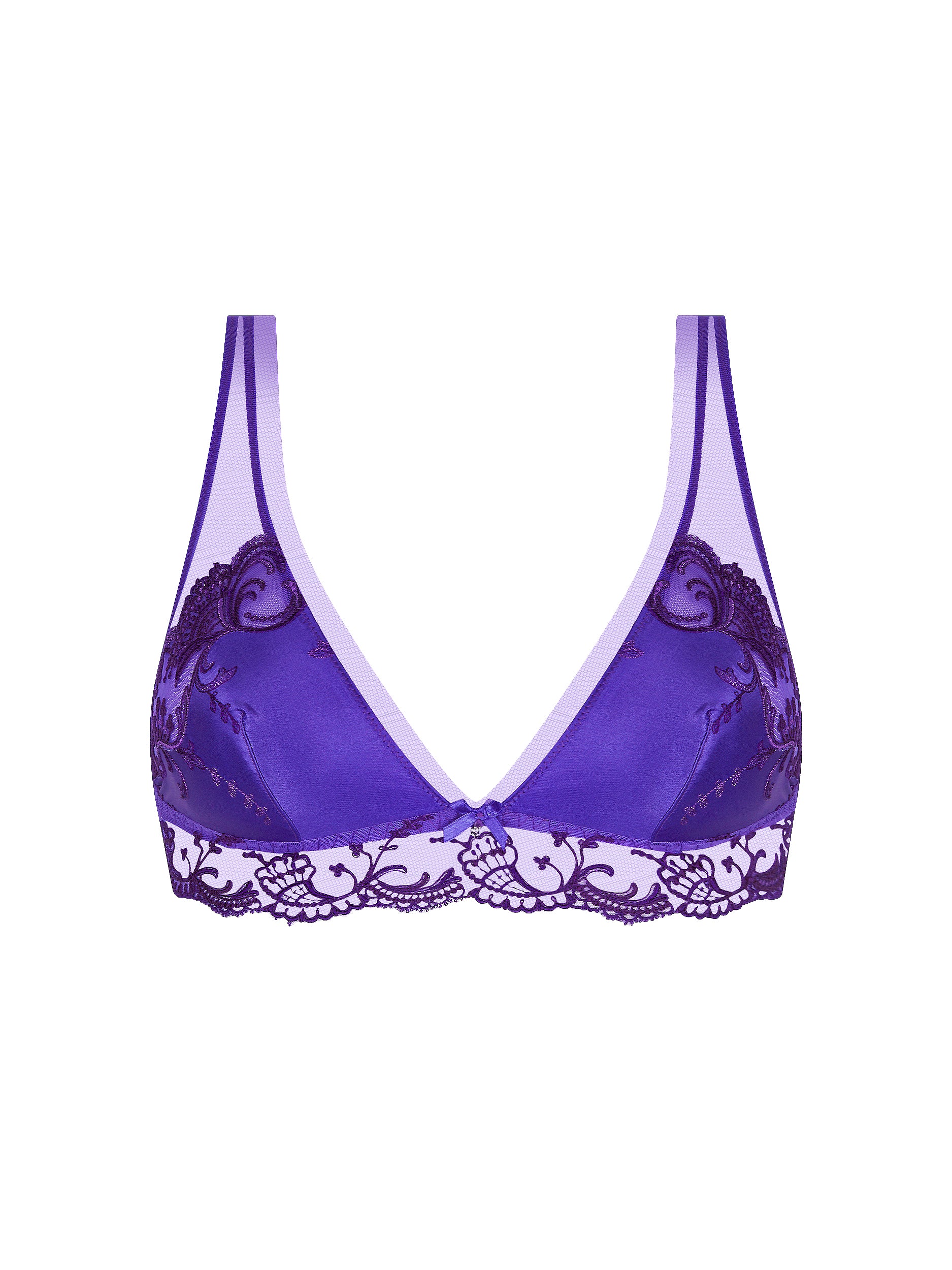 Splendeur silk blend triangle bra - Ocean Blue