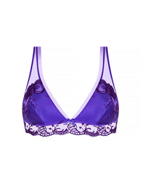 Splendeur silk blend triangle bra - Ocean Blue