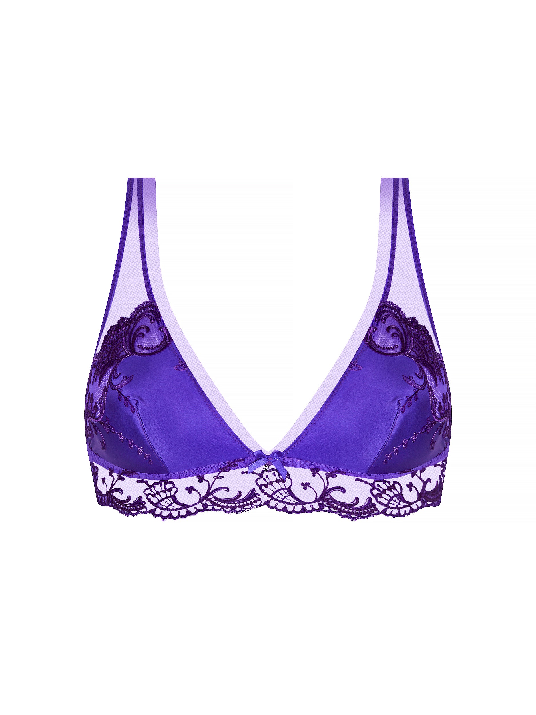 Splendeur silk blend triangle bra - Ocean Blue