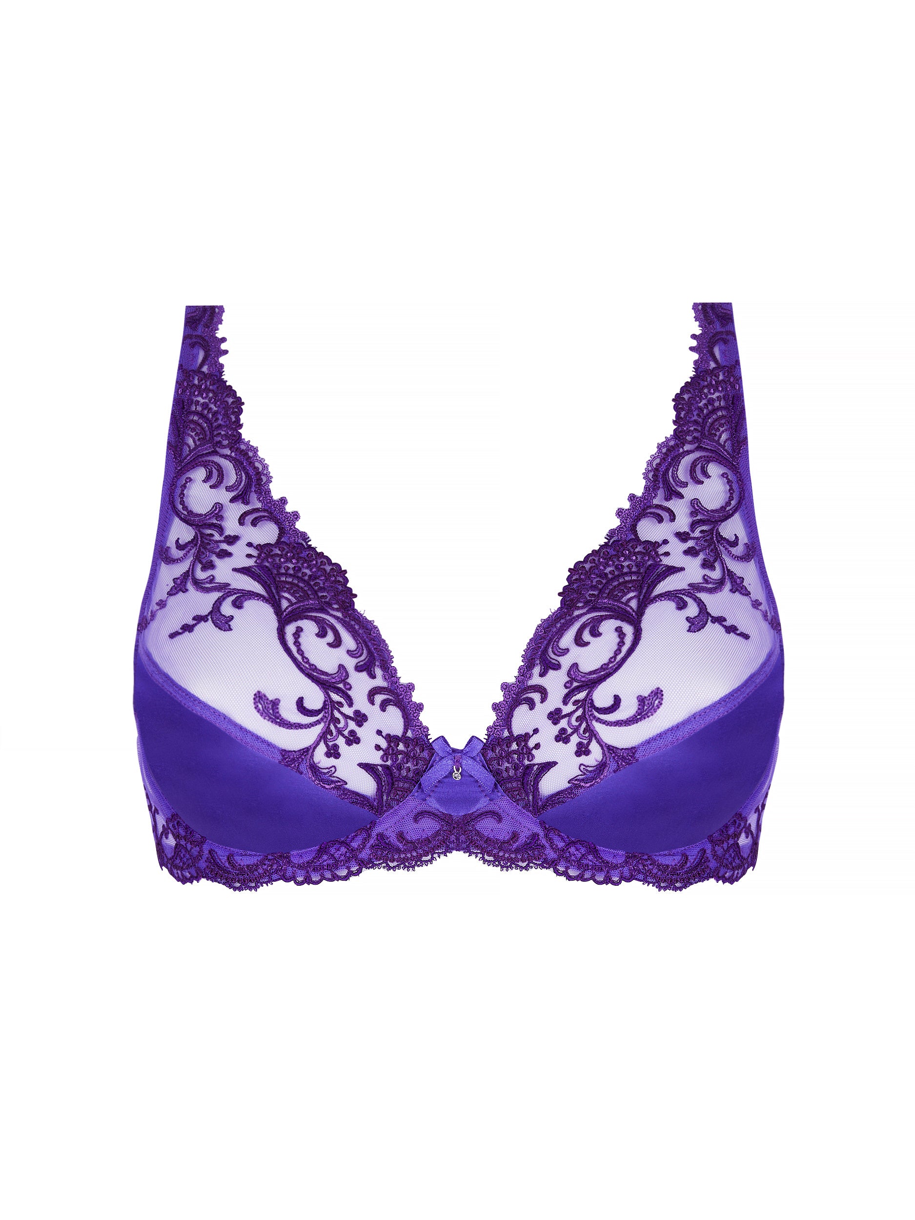 Splendeur silk triangle bra - Ocean Blue