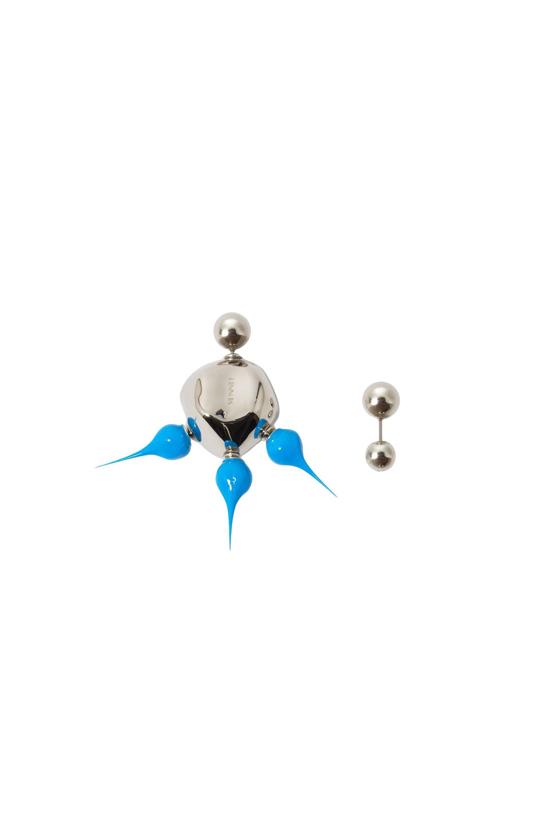 Round asymmetrical Spike earrings - Turquoise