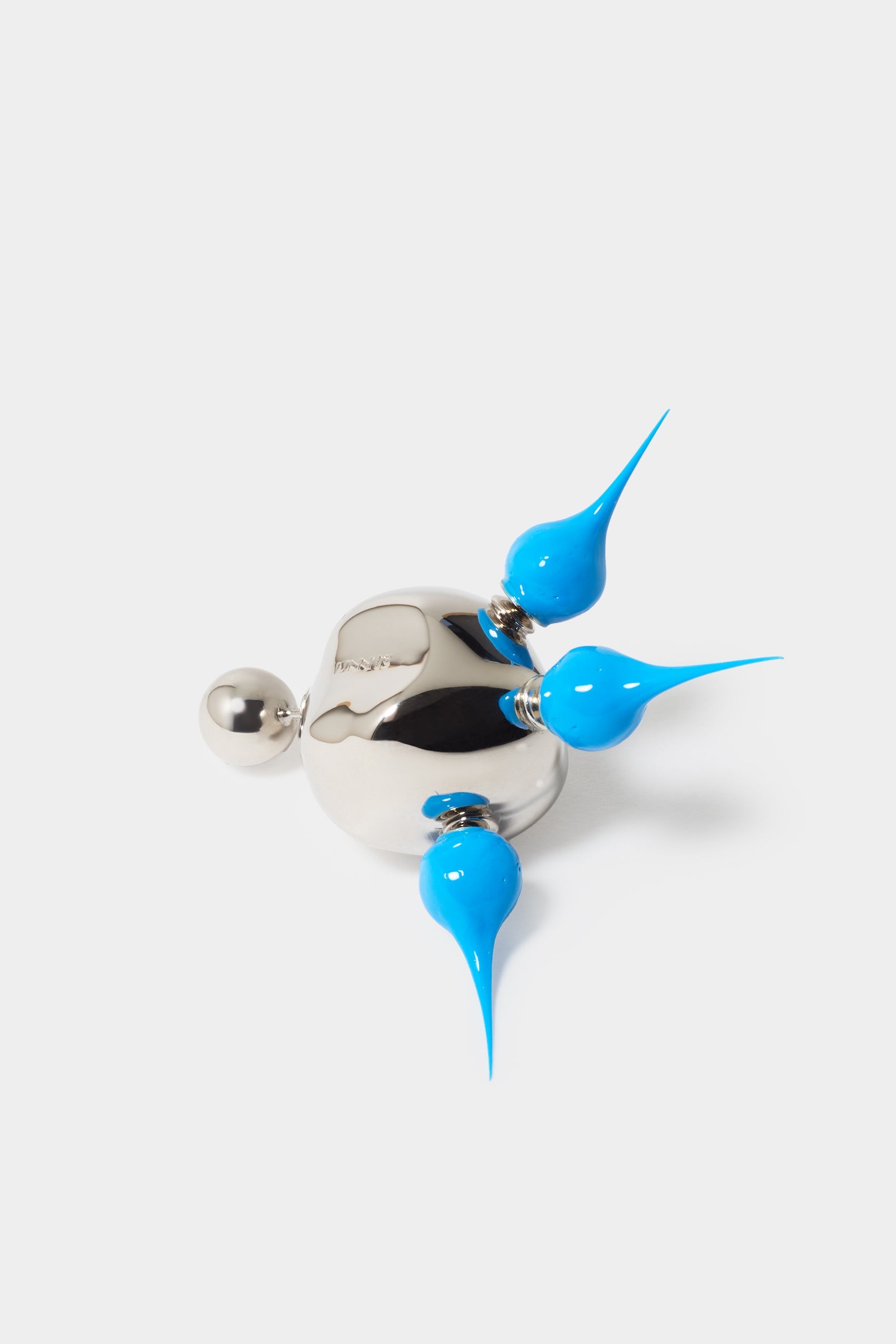 Round asymmetrical Spike earrings - Turquoise