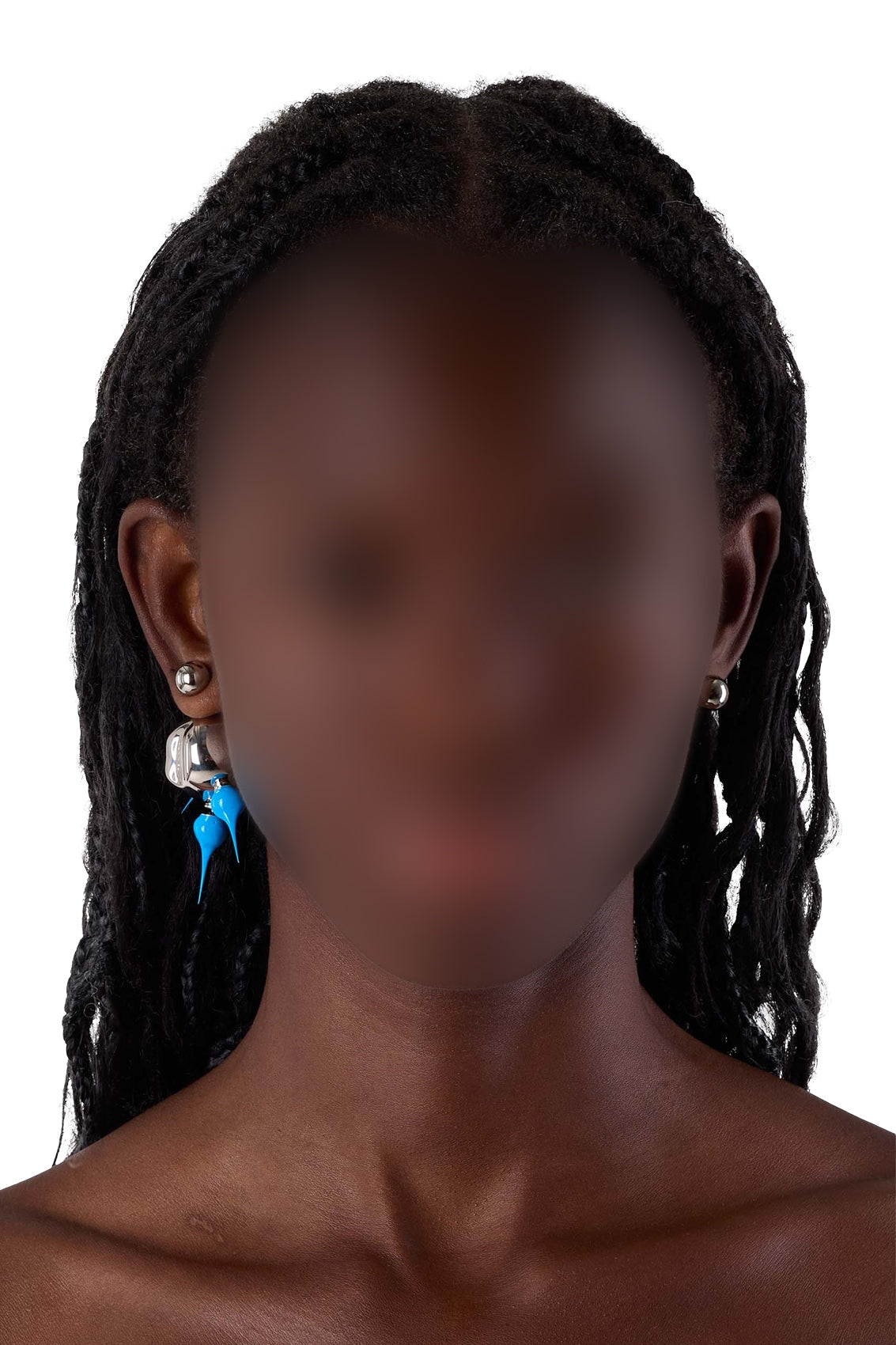 Round asymmetrical Spike earrings - Turquoise