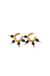 Small Spike hoop earrings - Black