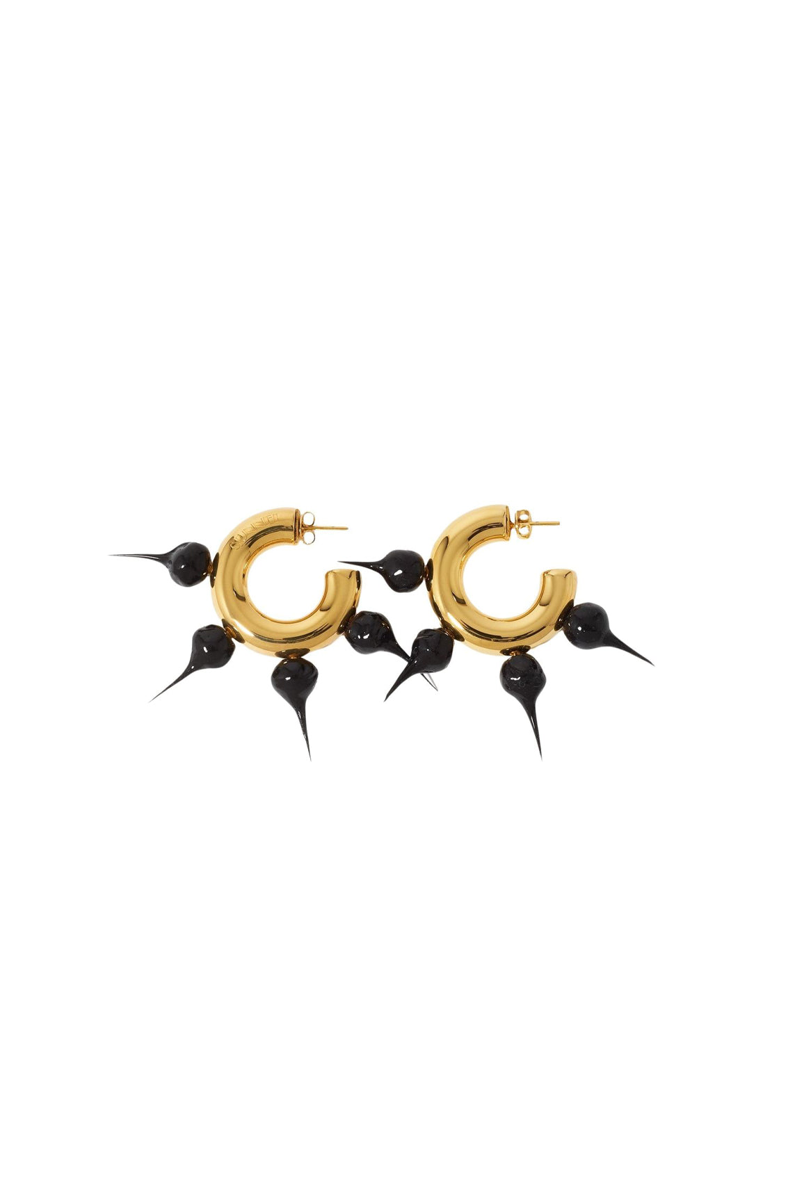 Small Spike hoop earrings - Black