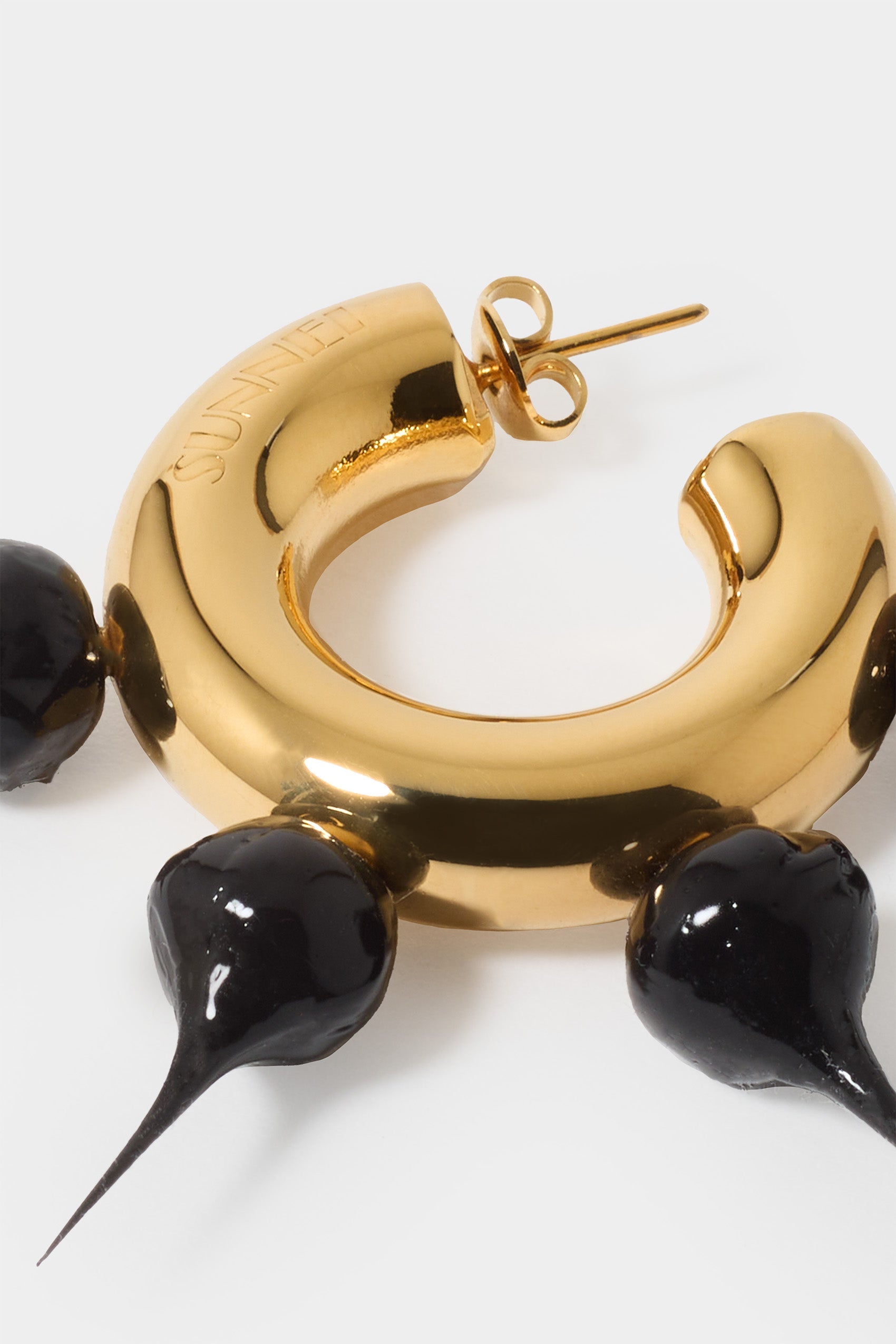 Small Spike hoop earrings - Black
