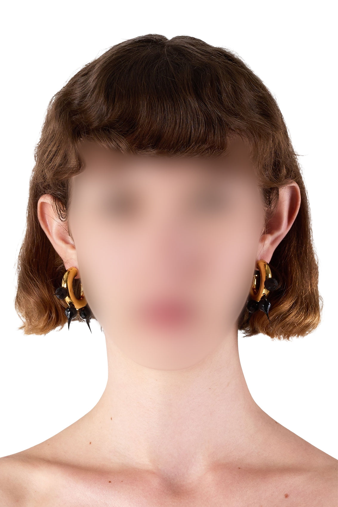 Small Spike hoop earrings - Black