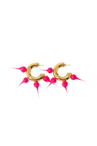 Small Spike hoop earrings - Fuchsia