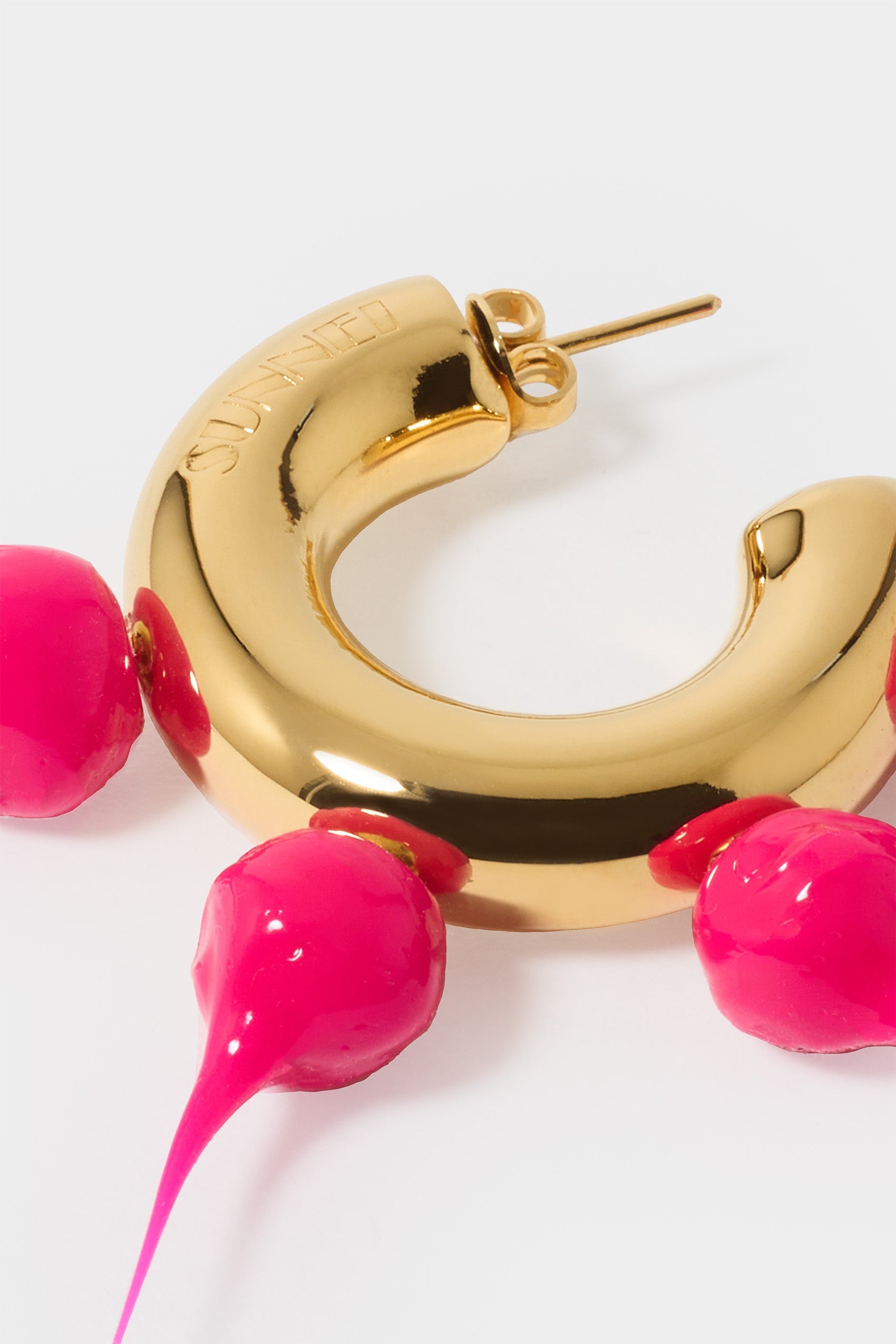 Small Spike hoop earrings - Fuchsia