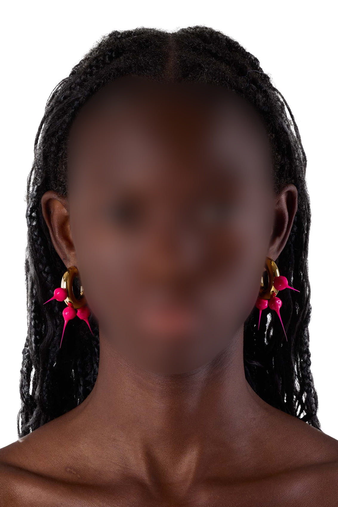 Small Spike hoop earrings - Fuchsia