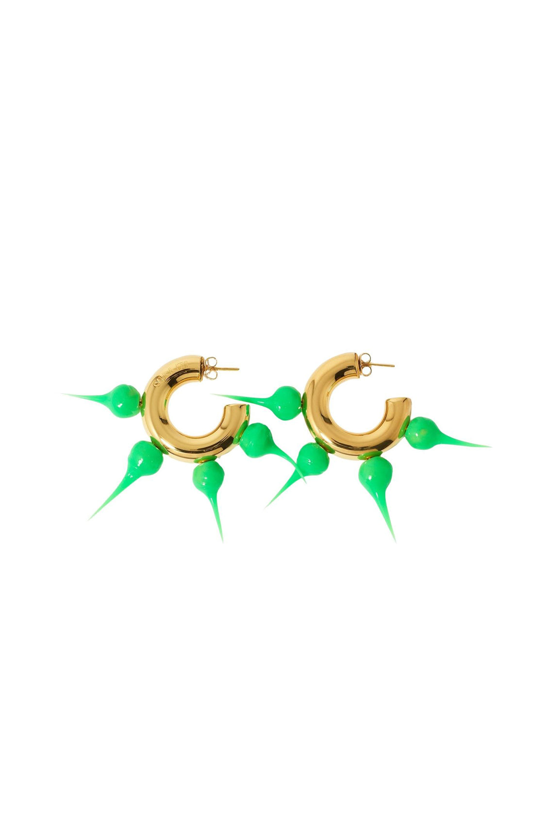 Small Spike hoop earrings - Neon Green