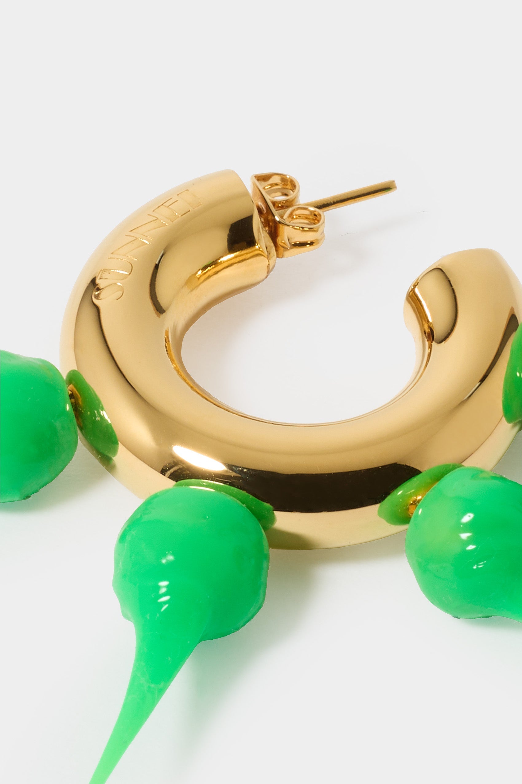 Small Spike hoop earrings - Neon Green