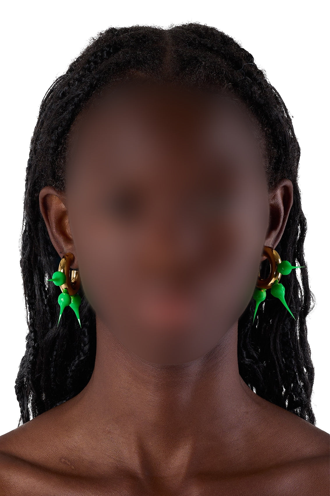 Small Spike hoop earrings - Neon Green