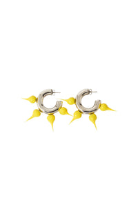 Small Spike hoop earrings - Dark Yellow