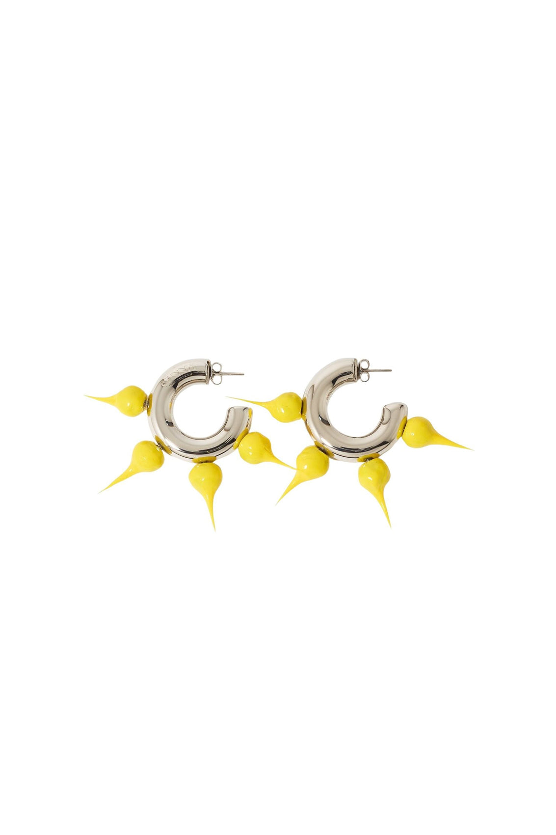 Small Spike hoop earrings - Dark Yellow