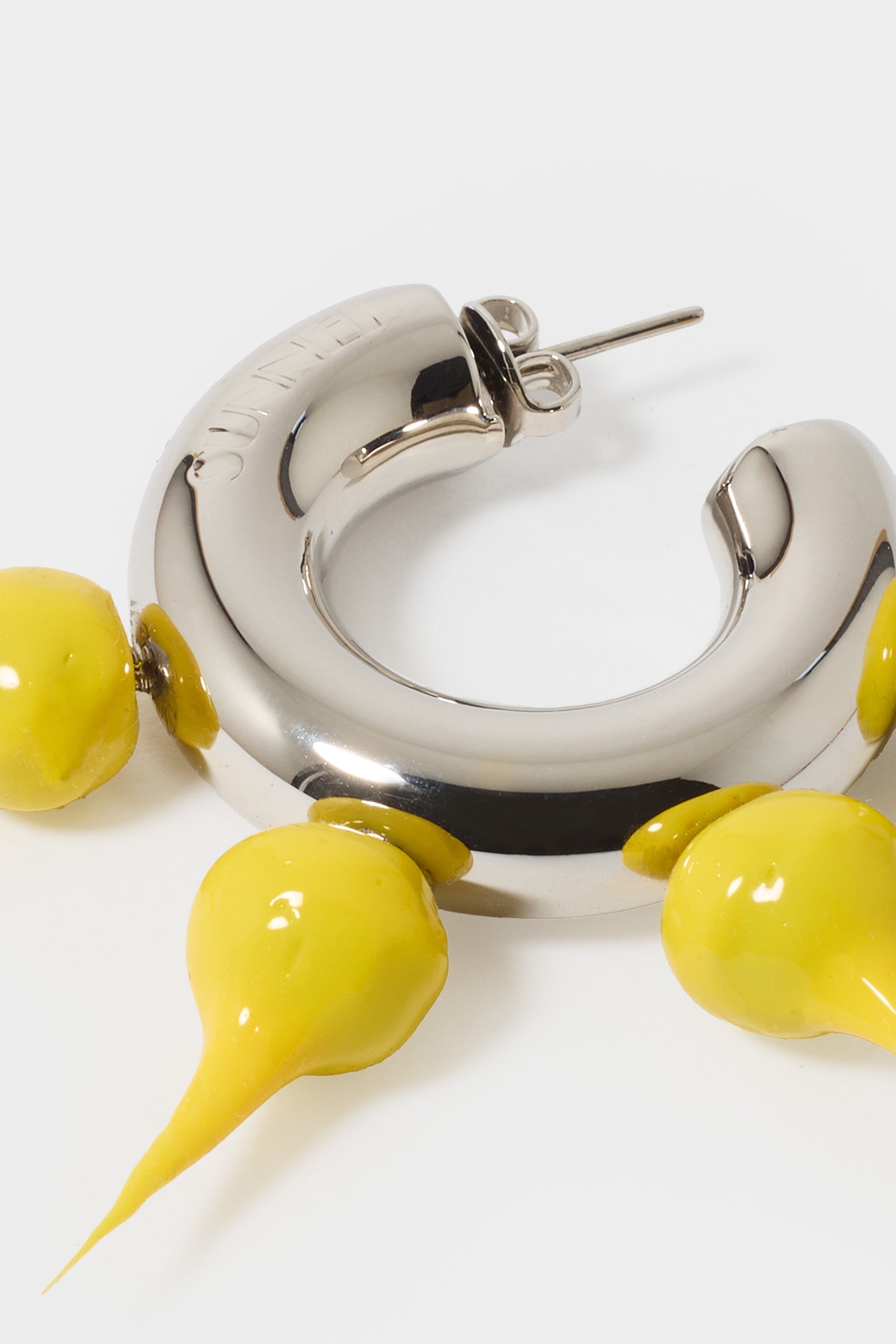 Small Spike hoop earrings - Dark Yellow