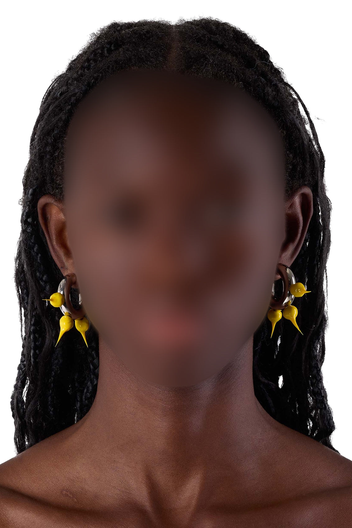 Small Spike hoop earrings - Dark Yellow