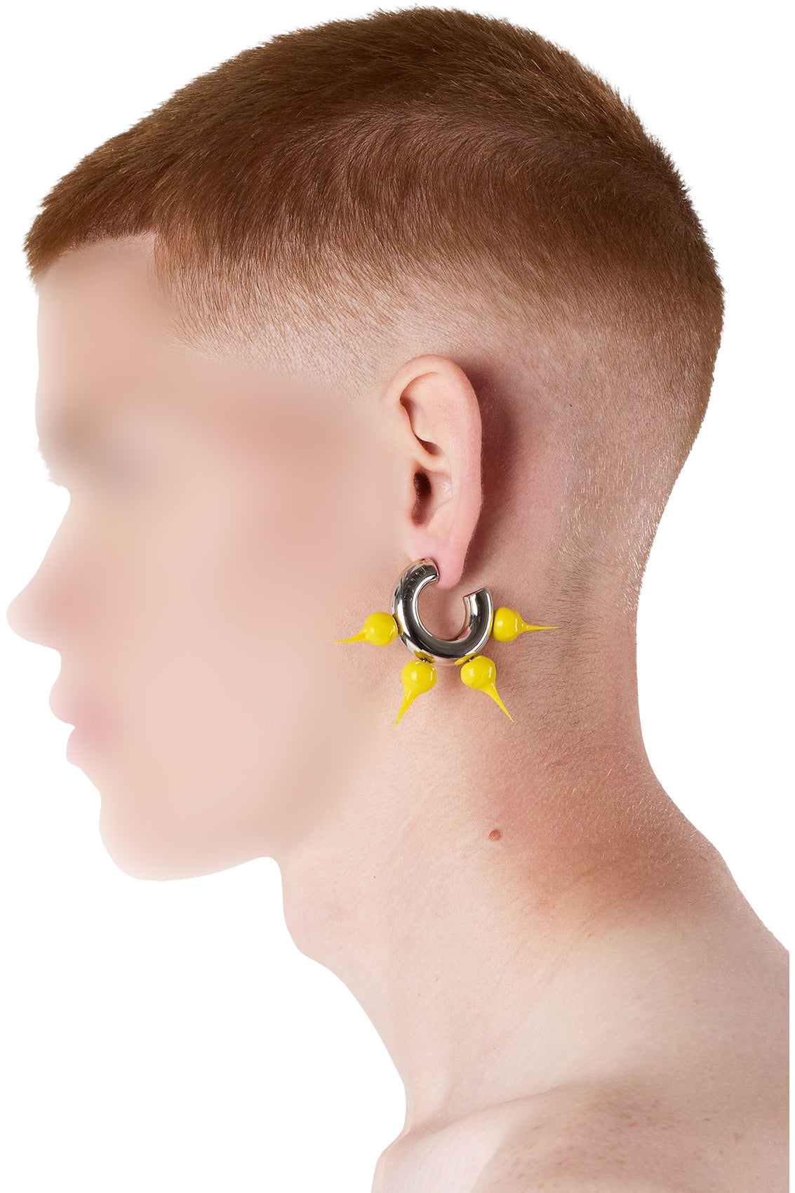 Small Spike hoop earrings - Dark Yellow