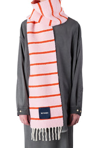 Wool striped scarf - Pink
