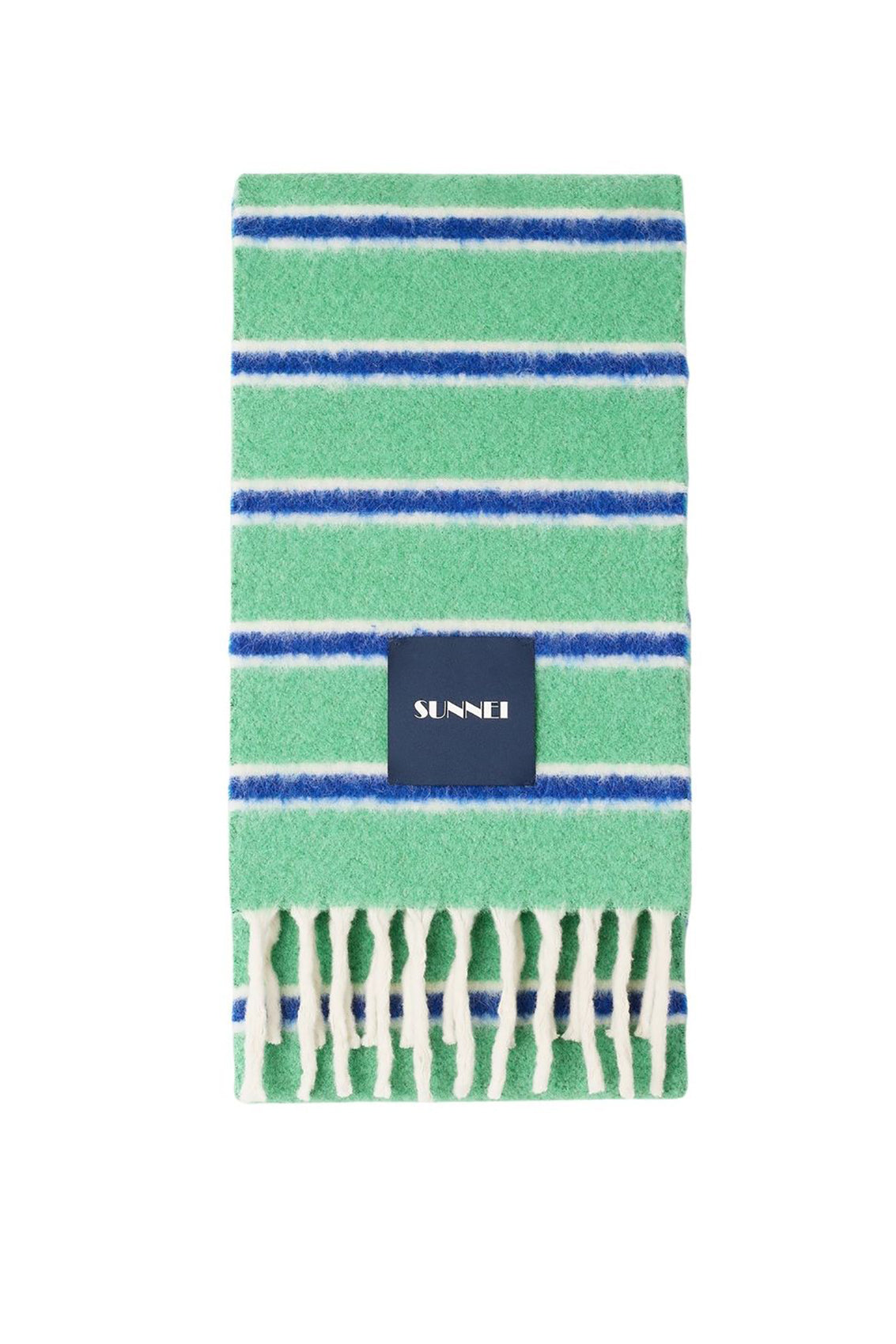 Striped wool scarf - Green