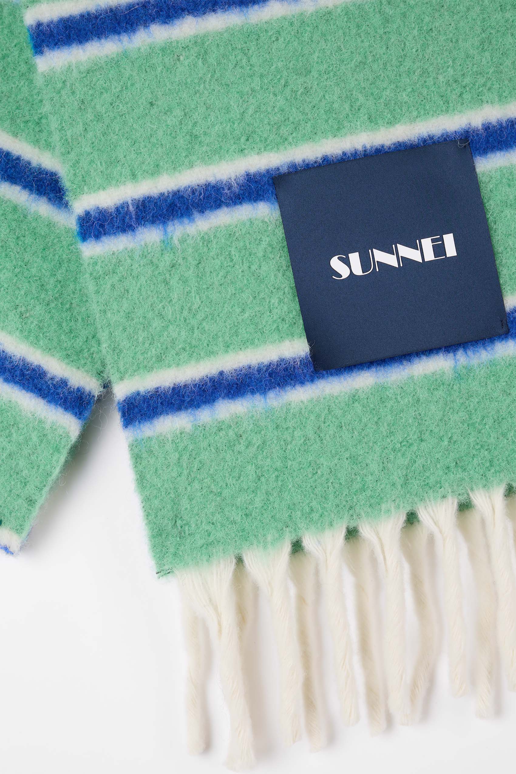 Striped wool scarf - Green