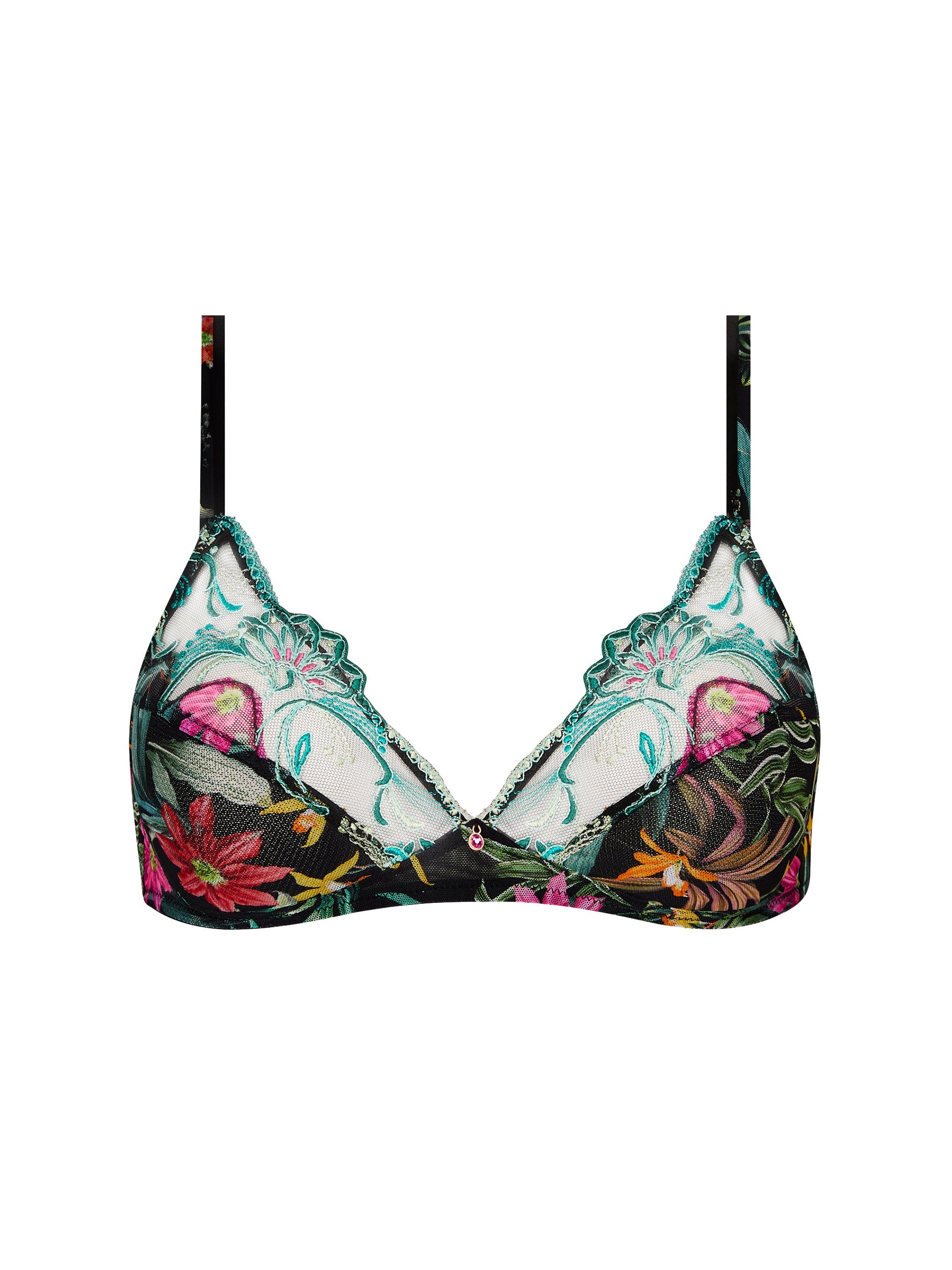 Fleurs Étoile printed triangle bra - Éclat Étoile