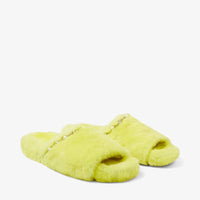 Sandales plates Acinda en cuir - Lime & Crystal Mix