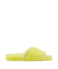 Sandales plates Acinda en cuir - Lime & Crystal Mix