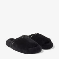 Acinda flat sandals in leather - Black & Crystal Mix
