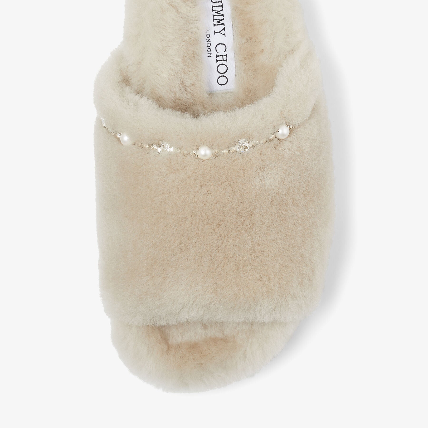 Acinda flat sandals in leather - Natural & Crystal Mix