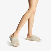 Acinda flat sandals in leather - Natural & Crystal Mix