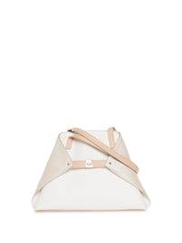 WHITE-STUCCO MET.-CORDAGE HANDBAG