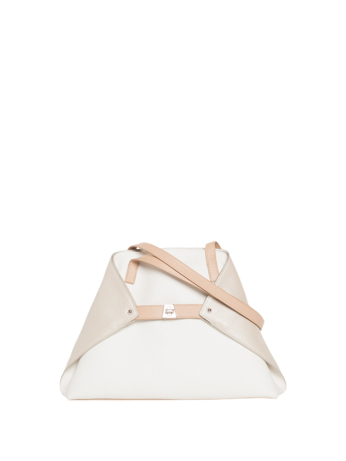 WHITE-STUCCO MET.-CORDAGE HANDBAG