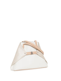WHITE-STUCCO MET.-CORDAGE HANDBAG