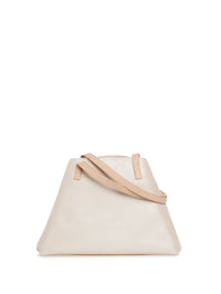 WHITE-STUCCO MET.-CORDAGE HANDBAG