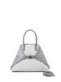 WHITE-L.SILVER MET.-MARMO HANDBAG