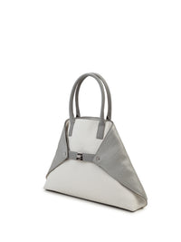 WHITE-L.SILVER MET.-MARMO HANDBAG