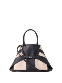 BLACK-STUCCO HANDBAG