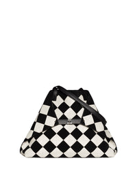 Sac à bandoulière Ai en cuir - Schwarz & Ecru
