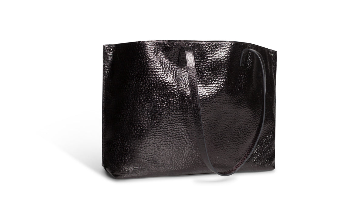 BLACK METALLIC HANDBAG